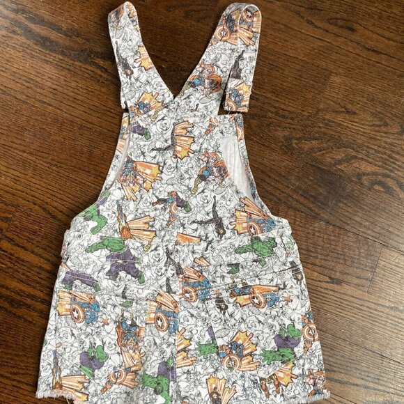 MARVEL HER UNIVERSE denim fabric overalls shorts size Small - Picture 5 of 8